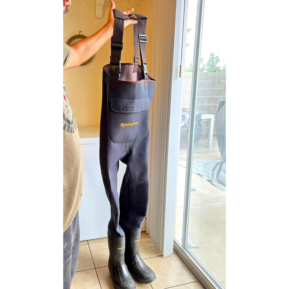 Remington Fishing Waders Mens Size 10 Black Neoprene Thinsulate Insulated Boots